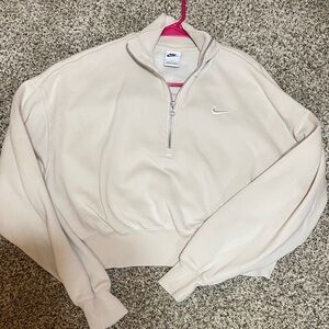 Nike Women's Off-White Cropped Sweater